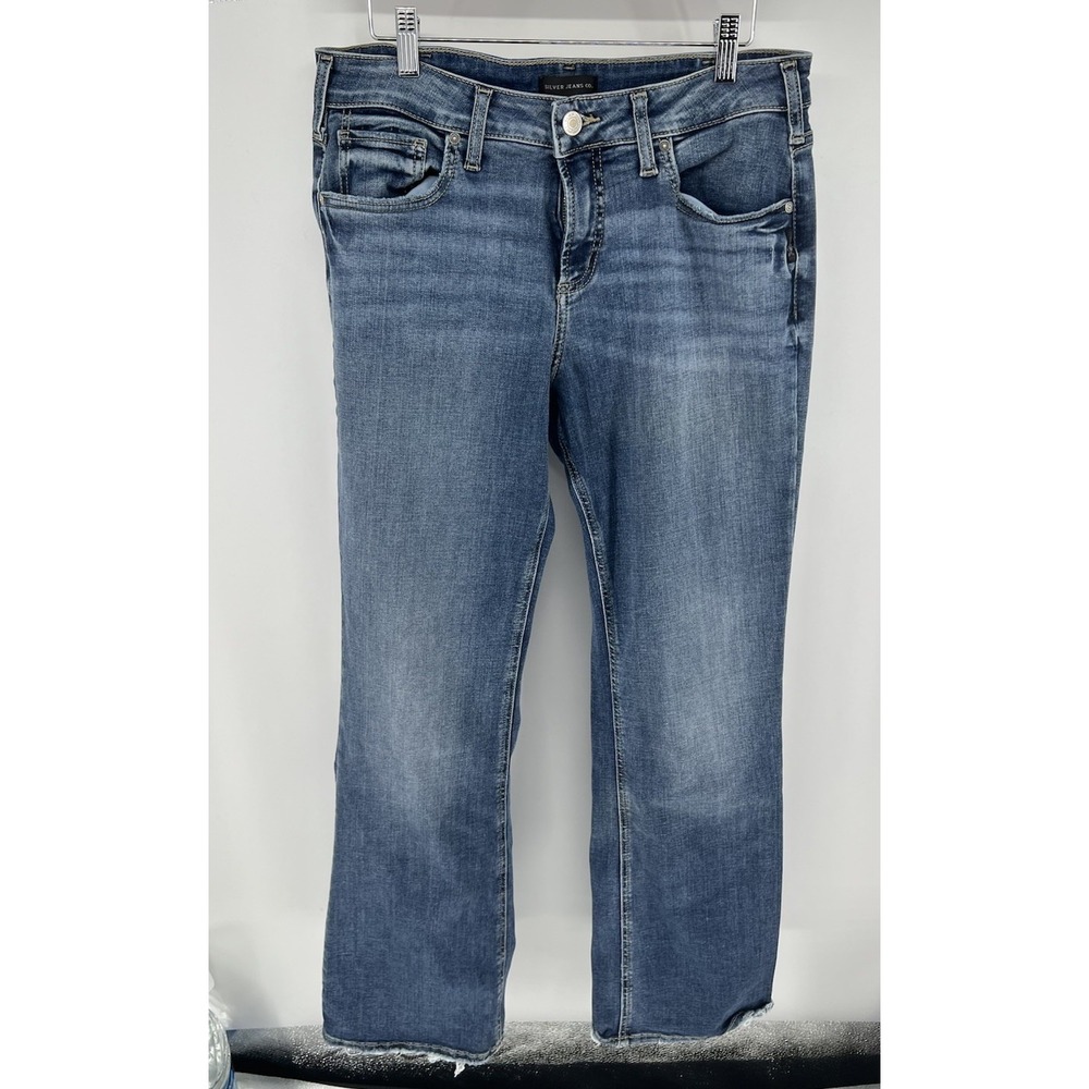 Silver Jeans Co Suki Slim Boot Jeans Womens 33x31 Blue Stretch Medium Wash Denim - Picture 1 of 4